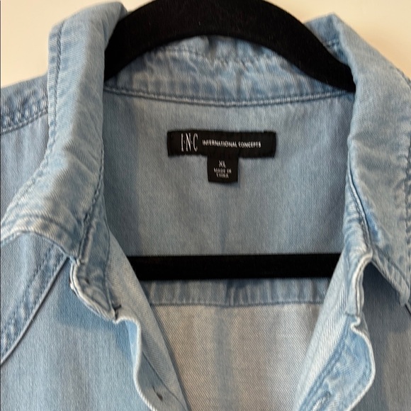 NWT INC International Concepts Light Blue Denim Shirt - XL - Picture 2 of 6